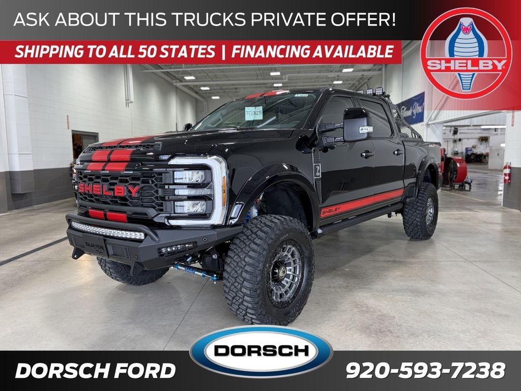 2026 Ford F-250SD Shelby Super Baja in Agate Black Metallic — front three-quarter view