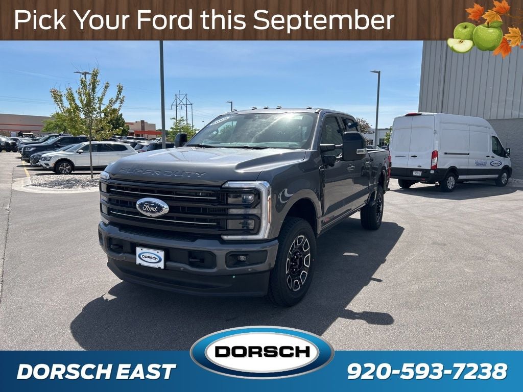 2026 Ford F-250SD Platinum in Carbonized Gray Metallic — front three-quarter view
