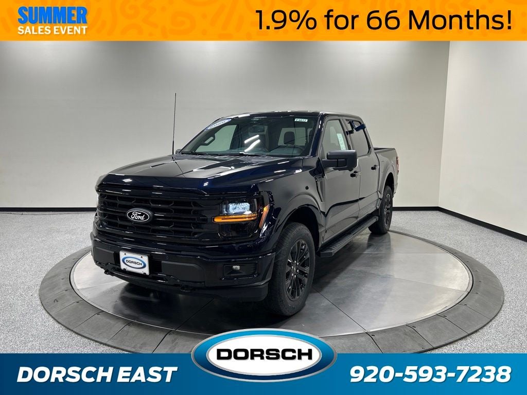 2026 Ford F-150 XLT in Antimatter Blue Metallic — front three-quarter view