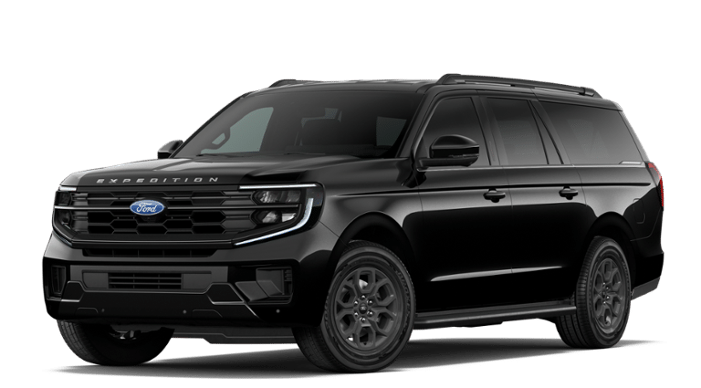 2027 Ford Expedition MAX Active in Agate Black Metallic — front three-quarter view