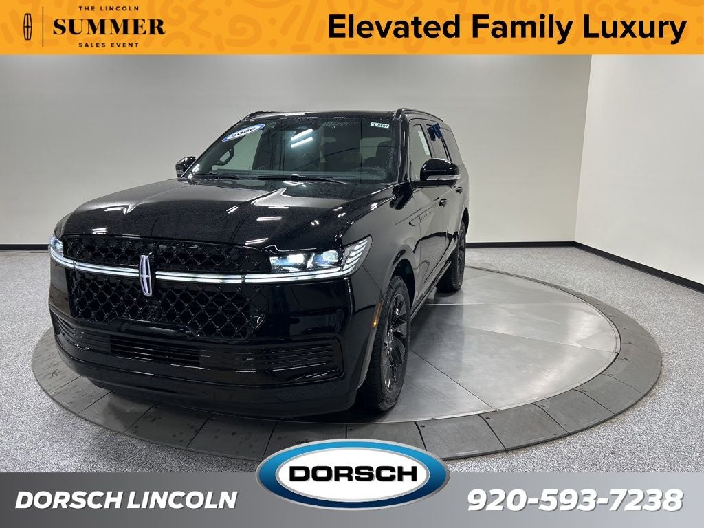2026 Lincoln Navigator Reserve in Infinite Black Metallic Clearcoat — front three-quarter view