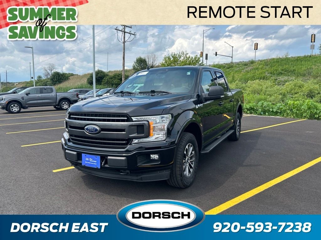 2018 Ford F-150 XLT in Shadow Black — front three-quarter view