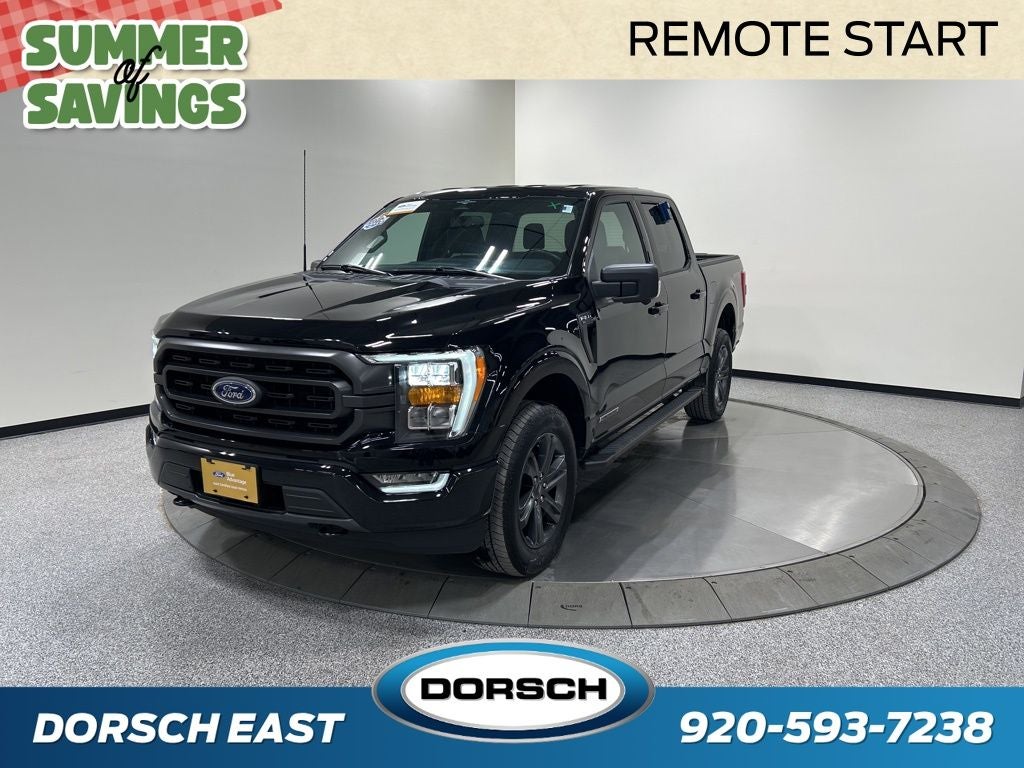 2023 Ford F-150 XLT in Black Metallic — front three-quarter view