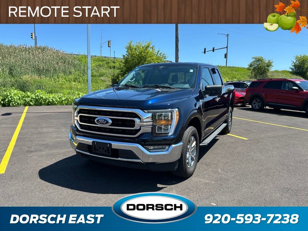2023 Ford F-150 XLT in Antimatter Blue Metallic — front three-quarter view