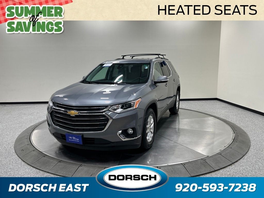 2020 Chevrolet Traverse LT 1LT in Satin Steel Metallic — front three-quarter view