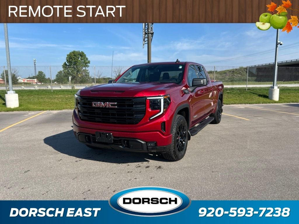 2024 GMC Sierra 1500 Elevation in Volcanic Red Tintcoat — front three-quarter view