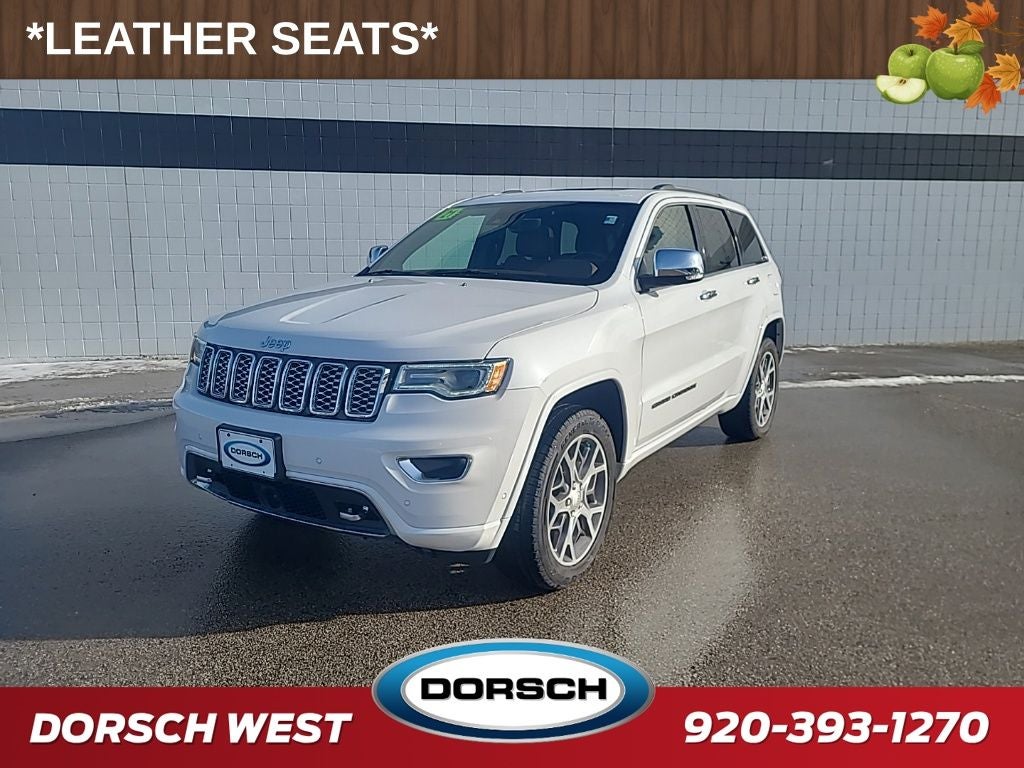 2021 Jeep Grand Cherokee Overland in Ivory 3-Coat — front three-quarter view