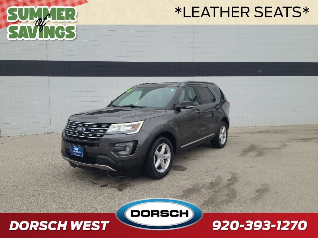 2017 Ford Explorer XLT in Magnetic Metallic — front three-quarter view