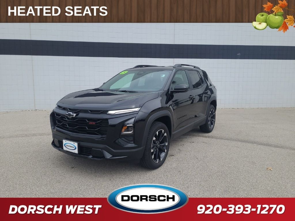 2025 Chevrolet Equinox RS in Mosaic Black Metallic — front three-quarter view