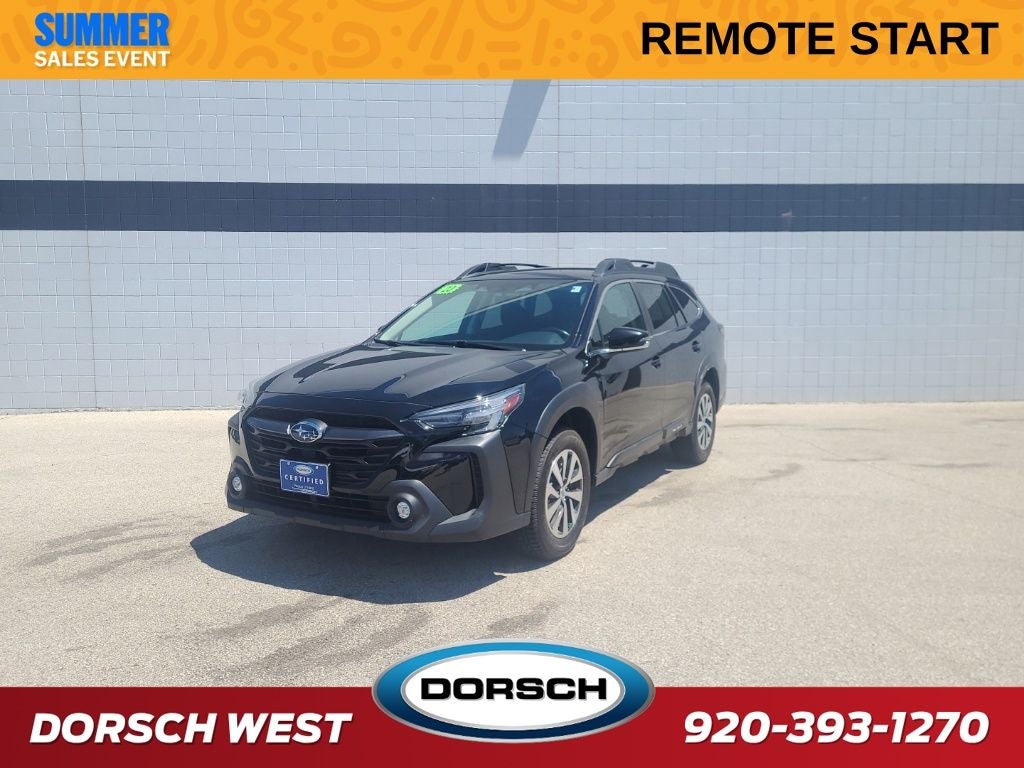 2023 Subaru Outback Premium in Crystal Black Silica — front three-quarter view